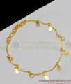 Thin Gold Inspired Leaf Design With Hanging White Stones Bracelet Daily Wear BRAC094