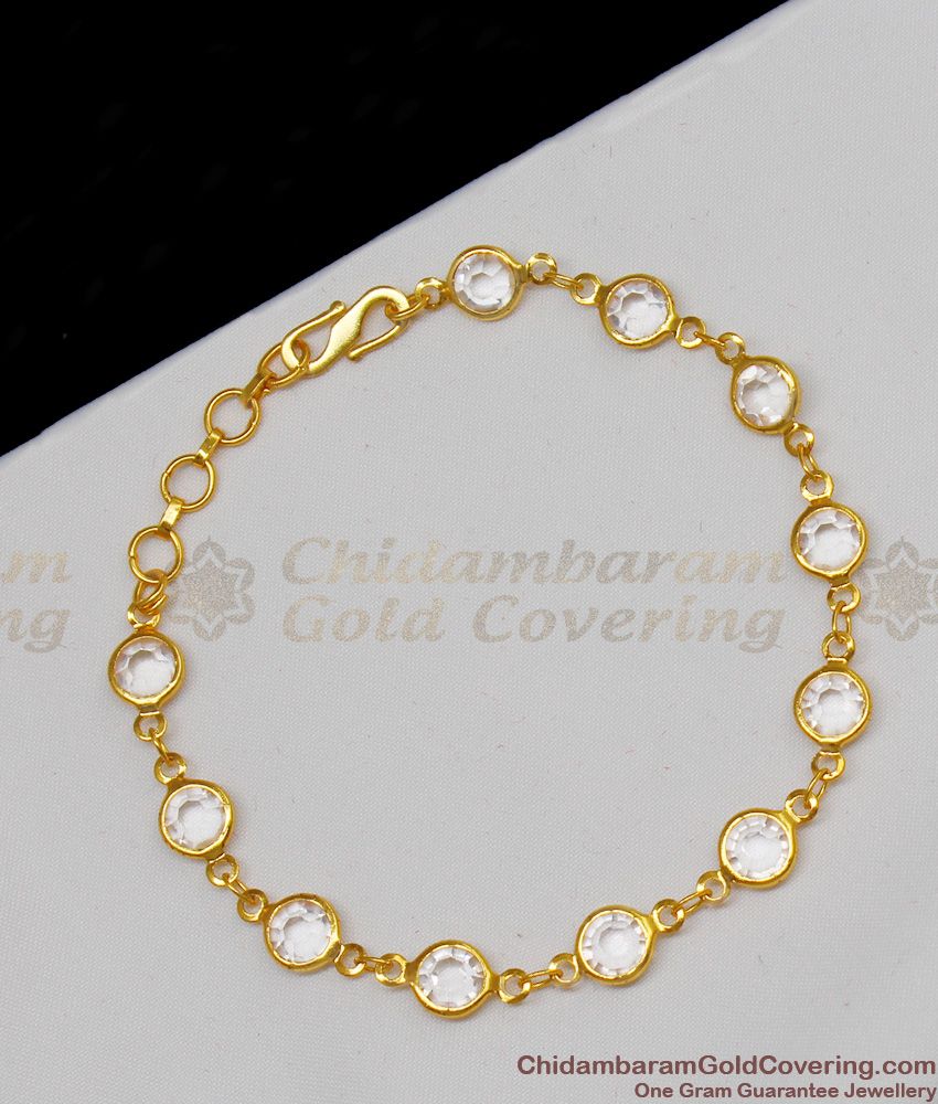 Beautiful White Stone Bracelet Gold Imitation Jewelry Online Sell BRAC097