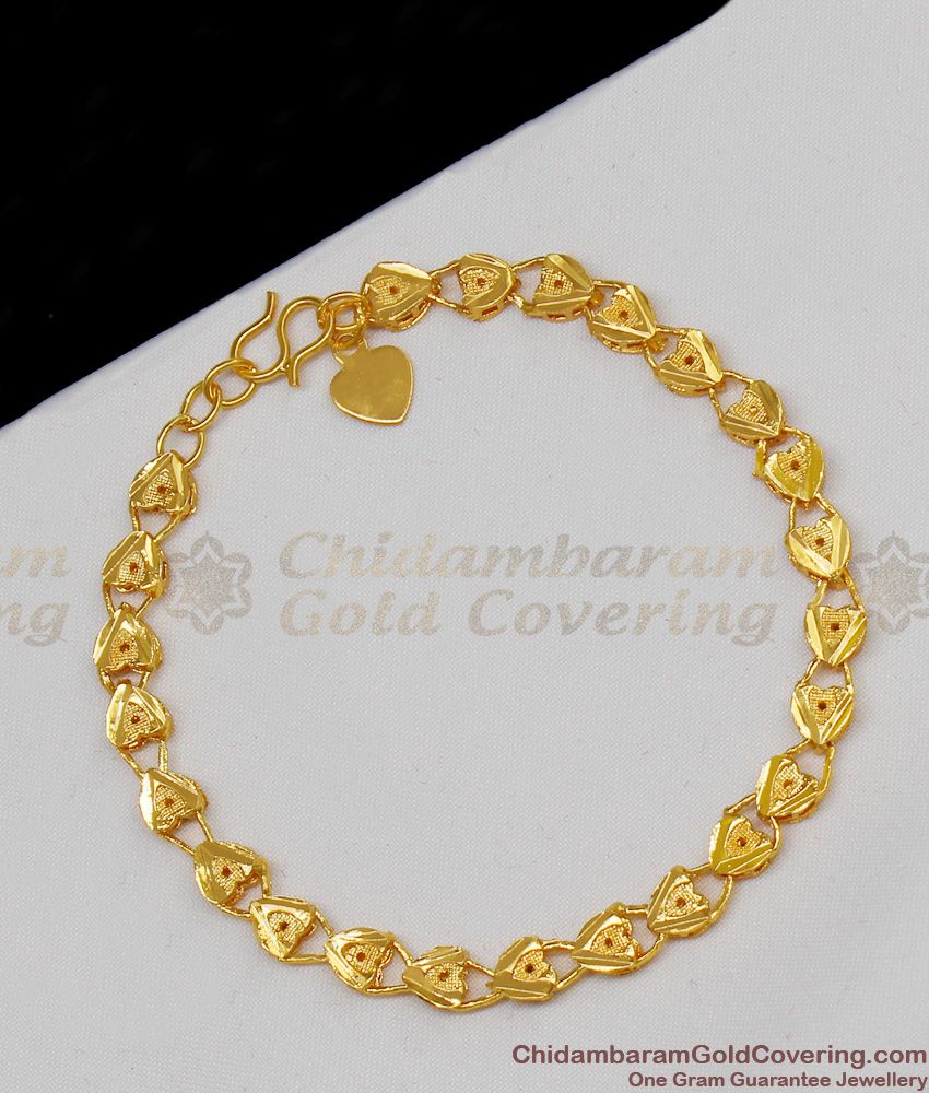 Lovers Special Gift Heart Model Bracelet One Gram Gold Jewelry BRAC099