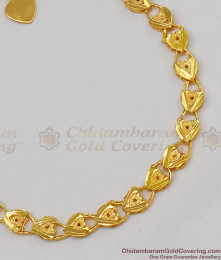 Lovers Special Gift Heart Model Bracelet One Gram Gold Jewelry BRAC099 Lovers Special Gift Heart Model Bracelet One Gram Gold Jewelry BRAC099