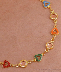 Teen Collections Gold Plated Fancy Bracelet Multi Color Enamel Heart BRAC1006 Teen Collections Gold Plated Fancy Bracelet Multi Color Enamel Heart BRAC1006