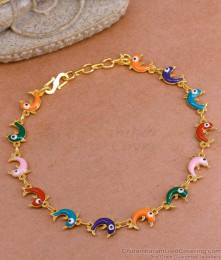 Teen Trend Dolphins Design 1 Gram Gold Bracelet For Girls BRAC1009