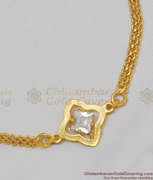 Single White Stone Gold Finish Party Function Wear Ornament For Ladies BRAC101 Single White Stone Gold Finish Party Function Wear Ornament For Ladies BRAC101