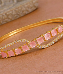 New Model Pink Ad Stone Gold Plated Bracelet Designs Shop Online BRAC1011