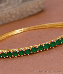 Buy Latest Emerald Stone Gold Plated Bracelet Design Online BRAC1012