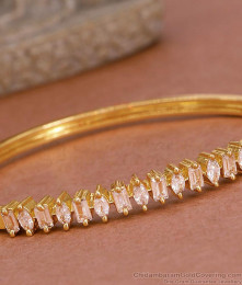 Beautiful White Diamond Gold Plated Bracelet Design Online BRAC1013