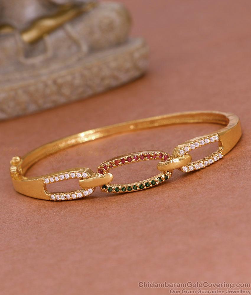 New Arrival Multi Stone Gold Plated Bracelet Lock Type BRAC1014 New Arrival Multi Stone Gold Plated Bracelet Lock Type BRAC1014