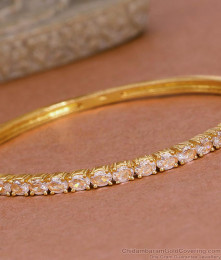 Elegant White Ad Stone 1 Gram Gold Bracelet For Women BRAC1015