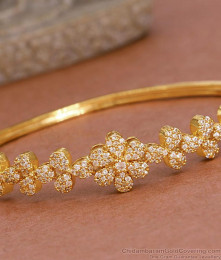 Beautiful Floral Design Ad Stone Gold Bracelet For Women Fashion BRAC1017