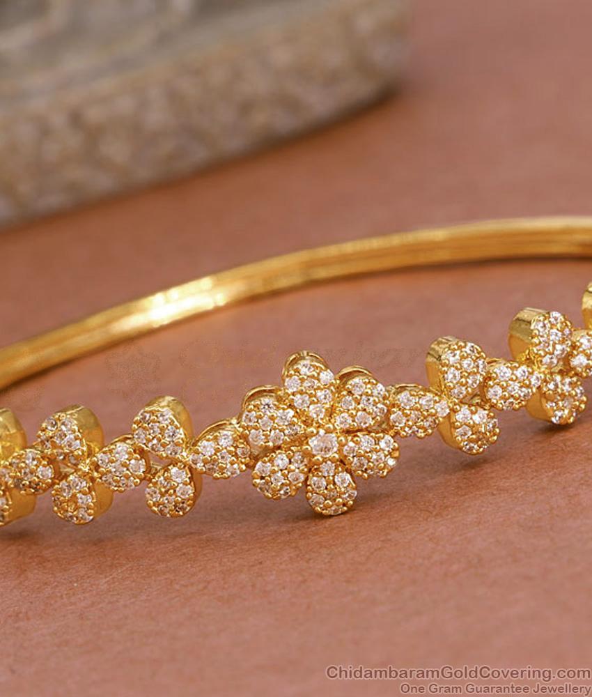 Beautiful Floral Design Ad Stone Gold Bracelet For Women Fashion BRAC1017 Beautiful Floral Design Ad Stone Gold Bracelet For Women Fashion BRAC1017