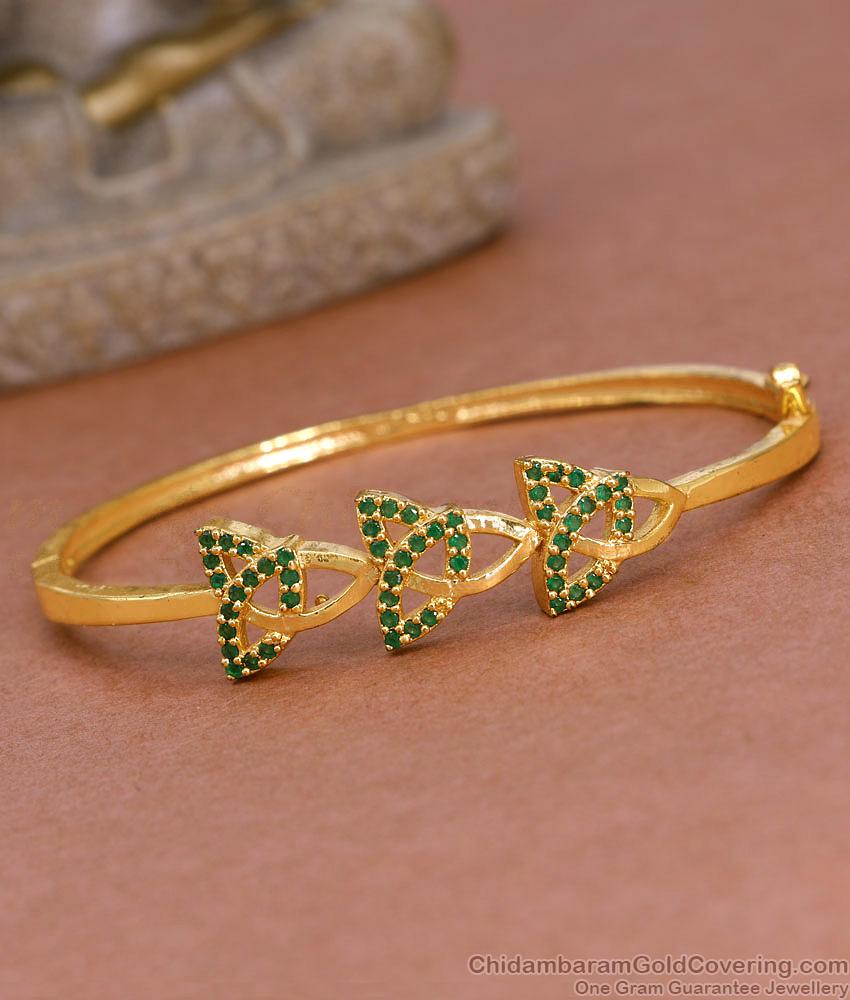 Stylish Emerald Stone Gold Imitation Bracelet Daily Wear Collection BRAC1018 Stylish Emerald Stone Gold Imitation Bracelet Daily Wear Collection BRAC1018