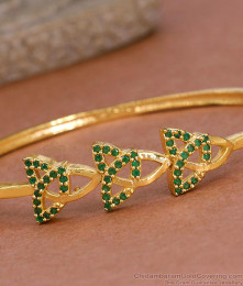 Stylish Emerald Stone Gold Imitation Bracelet Daily Wear Collection BRAC1018