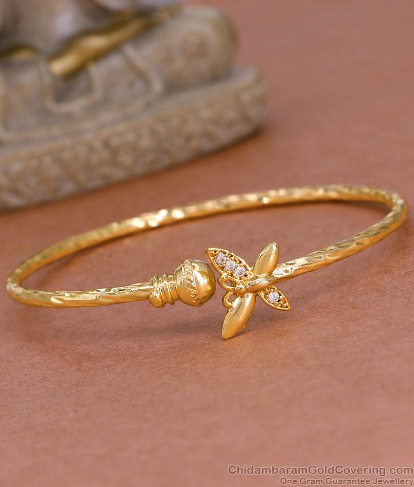 Attractive Kada Type Micro Gold Plated Bracelet Butterfly Design BRAC1021 Attractive Kada Type Micro Gold Plated Bracelet Butterfly Design BRAC1021