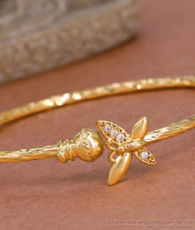 Attractive Kada Type Micro Gold Plated Bracelet Butterfly Design BRAC1021