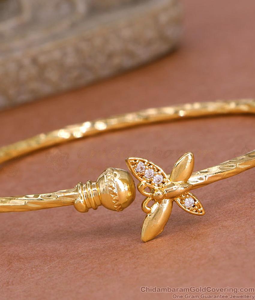 Attractive Kada Type Micro Gold Plated Bracelet Butterfly Design BRAC1021 Attractive Kada Type Micro Gold Plated Bracelet Butterfly Design BRAC1021