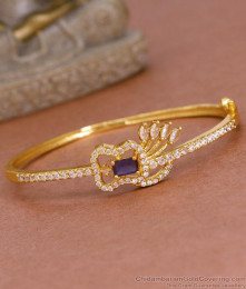 Trendy Real Gold Design Amethyst Stone Gold Bracelet Online BRAC1029