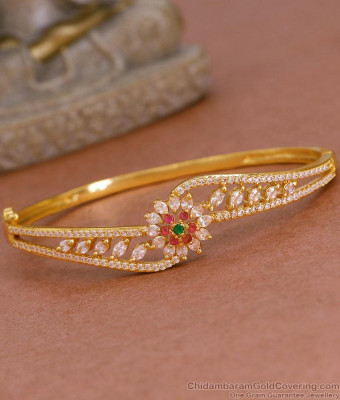 Bridal Wear Gold Plated Bracelet Multi Stone Design Online BRAC1032