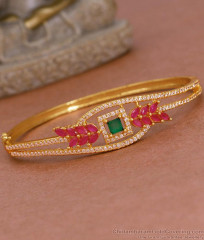 Grand Look Multi Stone Gold Imitation Bracelet For Wedding BRAC1033