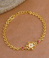 Simple Gold Design Ruby White Stone Bracelet Chain Type For Women BRAC1038 Simple Gold Design Ruby White Stone Bracelet Chain Type For Women BRAC1038