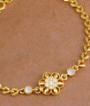 Beautiful White Stone Gold Plated Floral Bracelet Design Online BRAC1039 Beautiful White Stone Gold Plated Floral Bracelet Design Online BRAC1039