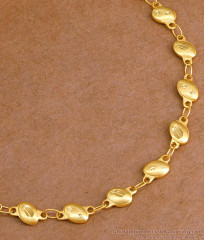 Matt Finish Plain Forming Gold Bracelet Oval Shaped Charms Design BRAC1040