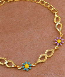 New Arrival Enamel Pattern Gold Plated Bracelet Design Online BRAC1043