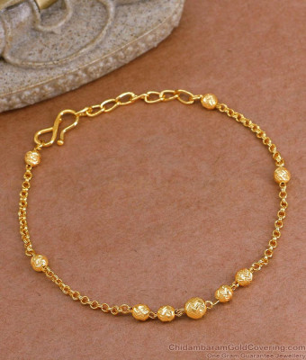 Latest Plain Golden Beads Bracelet Fancy Jewelry Collection BRAC1047