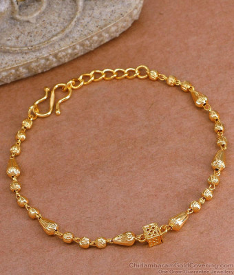 Attractive Beads Design Gold Plated Bracelet Design Without Stone BRAC1048