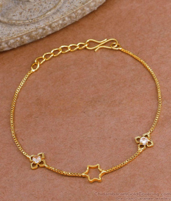 Thin 1 Gram Gold Ad Stone Bracelet Design For College Girls BRAC1049