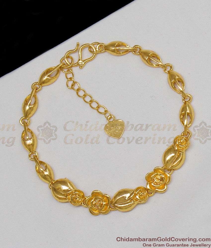 Lovely Gold Double Rose With Heart Dollar Fancy Model Bracelet For Girls BRAC105 Lovely Gold Double Rose With Heart Dollar Fancy Model Bracelet For Girls BRAC105