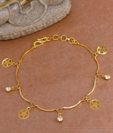 Hanging Star Design Gold Imitation Bracelet Collections With Stone BRAC1050