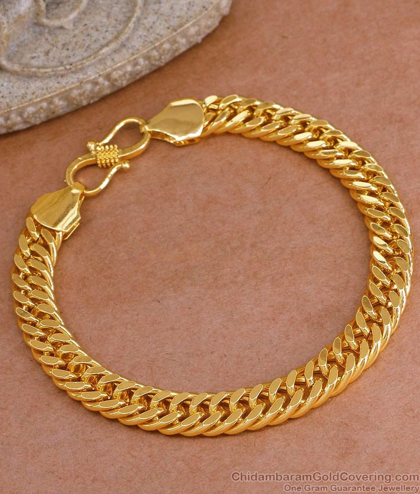 Plain Gold Plated Thick Mens Bracelet Design Shop Online BRAC1058 Plain Gold Plated Thick Mens Bracelet Design Shop Online BRAC1058