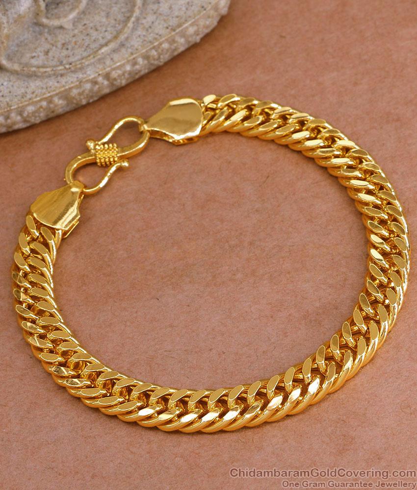 Plain Gold Plated Thick Mens Bracelet Design Shop Online BRAC1058 Plain Gold Plated Thick Mens Bracelet Design Shop Online BRAC1058
