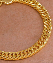 Plain Gold Plated Thick Mens Bracelet Design Shop Online BRAC1058