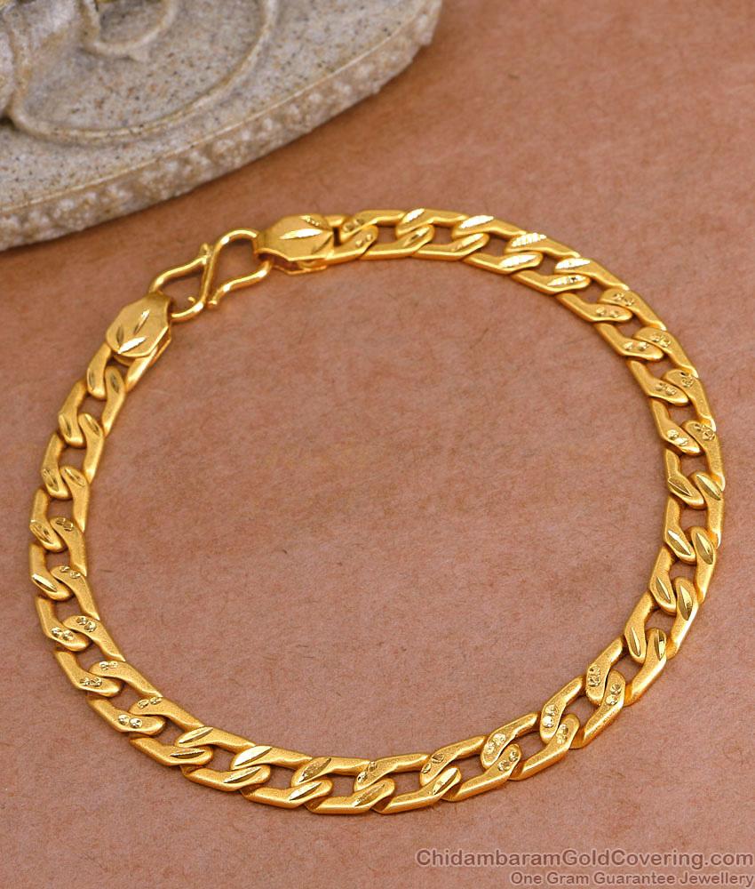 Real Gold Tone Fancy Bracelet Design For Men 2 Gram Gold Jewelry BRAC1060 Real Gold Tone Fancy Bracelet Design For Men 2 Gram Gold Jewelry BRAC1060