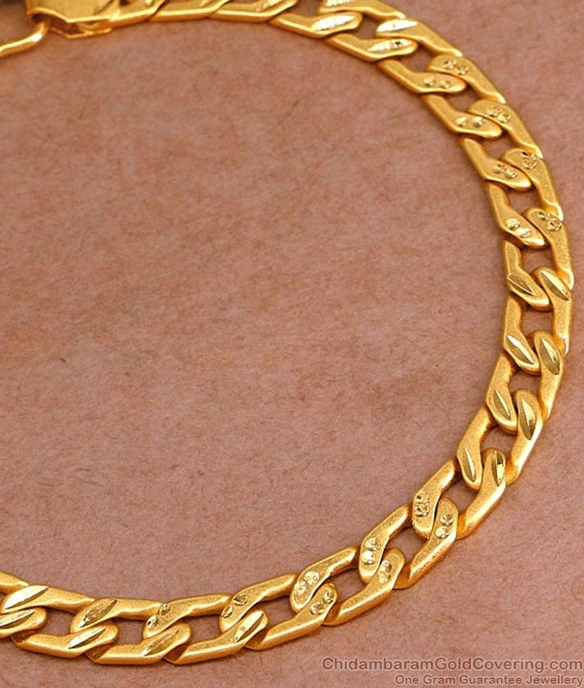 Real Gold Tone Fancy Bracelet Design For Men 2 Gram Gold Jewelry BRAC1060 Real Gold Tone Fancy Bracelet Design For Men 2 Gram Gold Jewelry BRAC1060