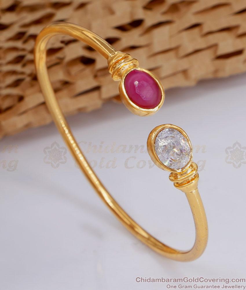 Adjustable Ruby White Stone Impon Bracelet Collection Shop Online BRAC1071 Adjustable Ruby White Stone Impon Bracelet Collection Shop Online BRAC1071