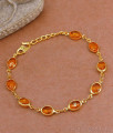 Attractive Orange Sapphire Stone Bracelet Gold Finish For Women Fashion BRAC1075