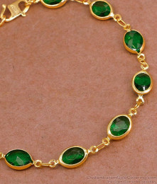 New Model Gold Imitation Emerald Stone Bracelet At Affordable Price BRAC1076