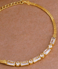 Light Weight Gold Imitation Chain Bracelet With White Diamond BRAC1078 Light Weight Gold Imitation Chain Bracelet With White Diamond BRAC1078