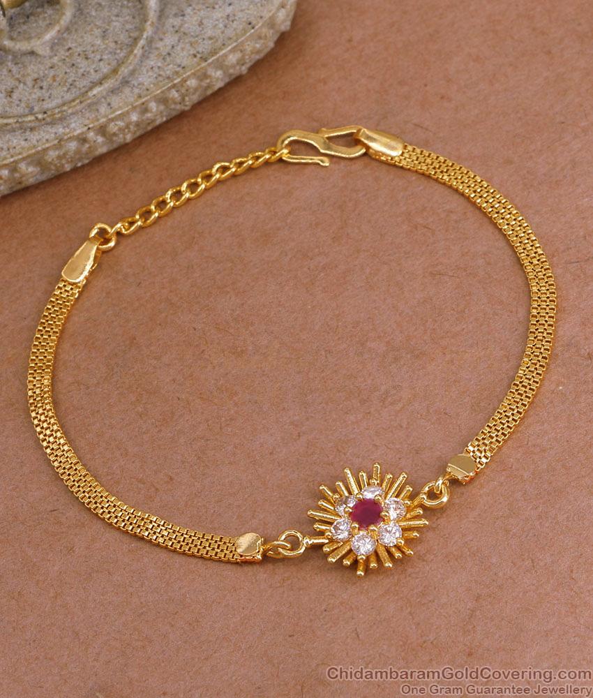 New Arrival Ruby White Flower Bracelet Gold Imitation Jewelry BRAC1080 New Arrival Ruby White Flower Bracelet Gold Imitation Jewelry BRAC1080