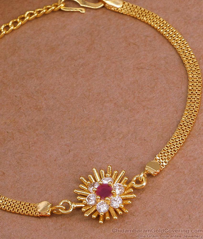 New Arrival Ruby White Flower Bracelet Gold Imitation Jewelry BRAC1080 New Arrival Ruby White Flower Bracelet Gold Imitation Jewelry BRAC1080