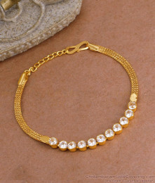 Sparkling American Diamond Gold Plated Bracelet Designs BRAC1081