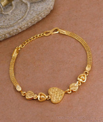 Latest One Gram Gold Heart Bracelet Bridal Collections For Women BRAC1085 Latest One Gram Gold Heart Bracelet Bridal Collections For Women BRAC1085