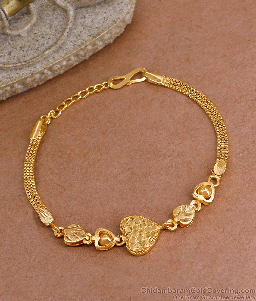 Latest One Gram Gold Heart Bracelet Bridal Collections For Women BRAC1085