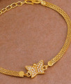 Beautiful White Ad Stone Butterfly Charm Gold Bracelet For Women BRAC1087