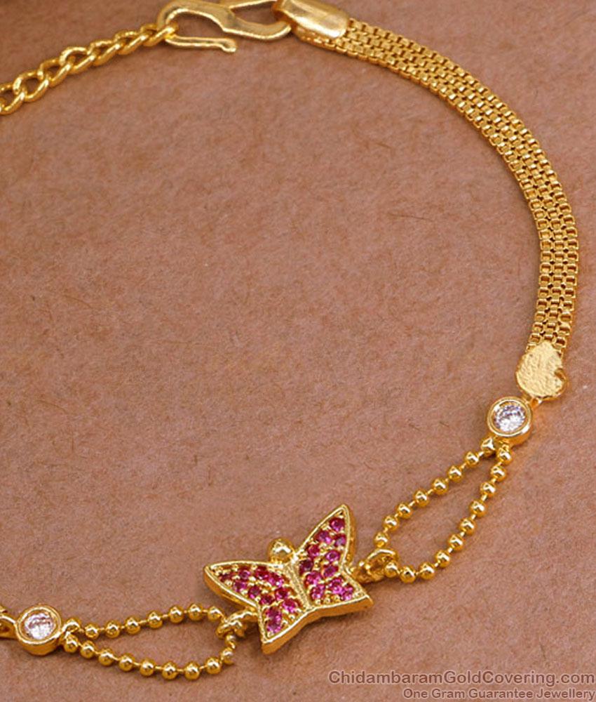 Trendy Chain Type Gold Imitation Bracelet Butterfly Design BRAC1089