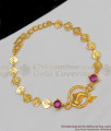 Double Ruby Stone Dolphin Design Gold Plated Shell Bracelet Trendy Jewelry BRAC109