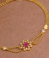Stylish Floral Design Ruby White Stone Bracelet For Women BRAC1090