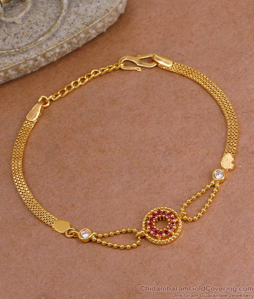 Buy One Gram Gold Ruby Stone Bracelet At Affordable Price BRAC1091